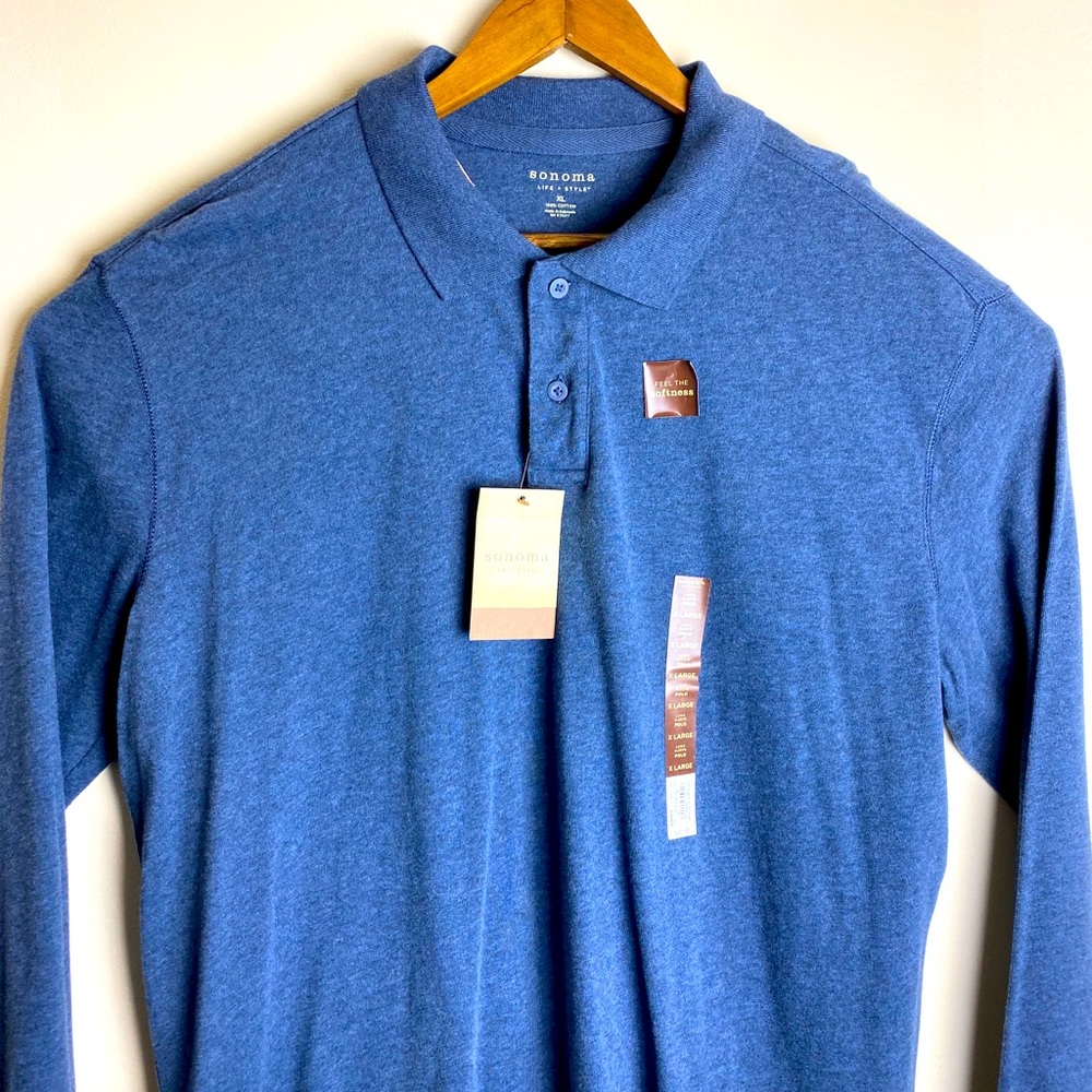 NWT Men’s XL Sonoma Long Sleeve Polo Heather 5022